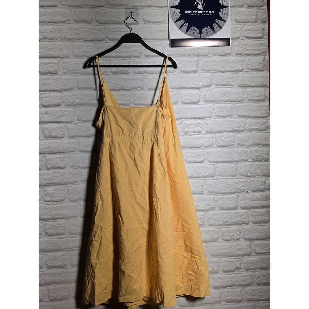 The Good Jane Yellow Wrap Front Midi Dress Sleeveless Spaghetti Strap Womens XL
